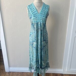 4/$20 Elegant Blue Paisley Maxi Dress
